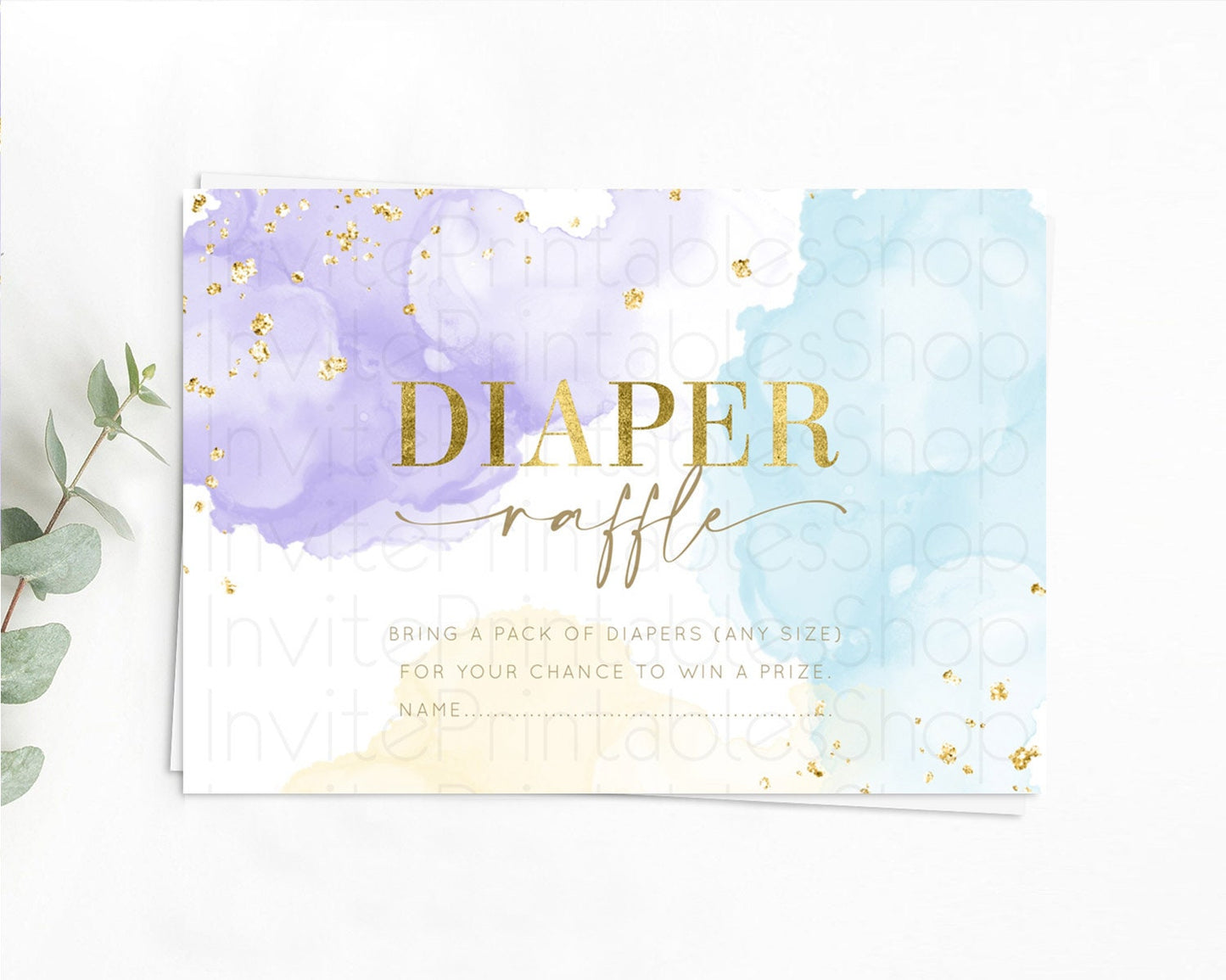 Editable Pastel Diaper Raffle Card Pastel Rainbow Diaper Raffle Insert Color