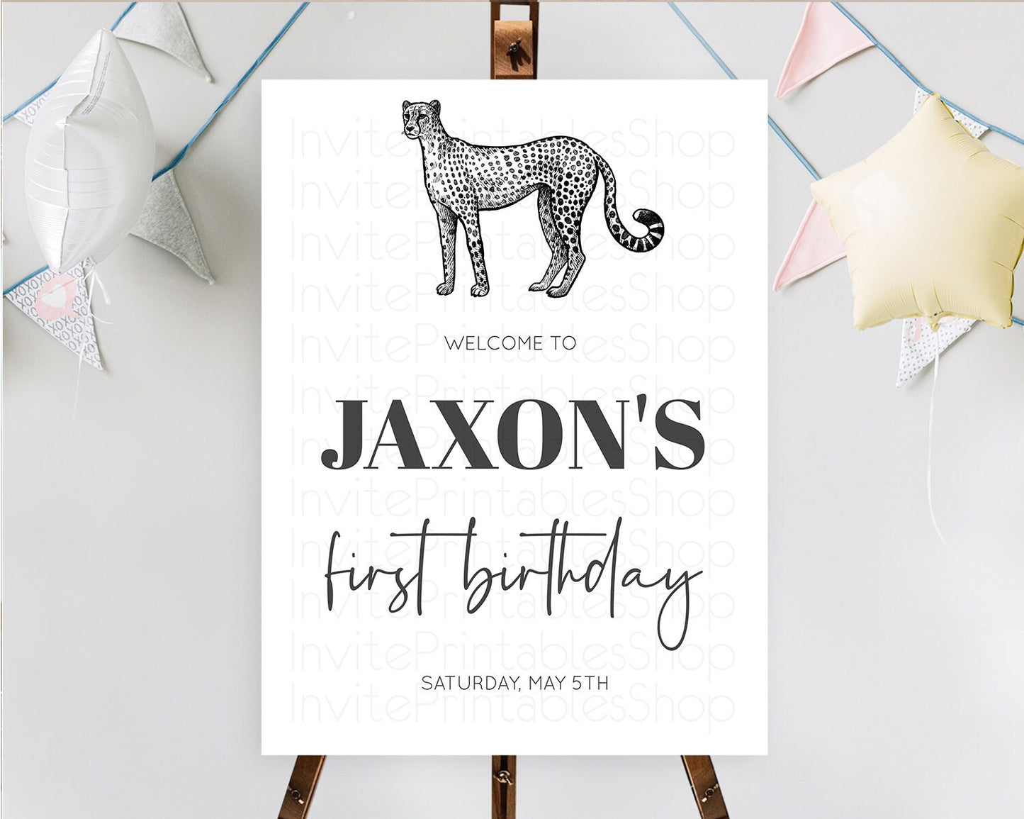 Cheetah Welcome Sign Cheetah Welcome Board Cheetah Party Welcome Poster Safari Adventure Decor Cheetah First Birthday Welcome Sign D10290