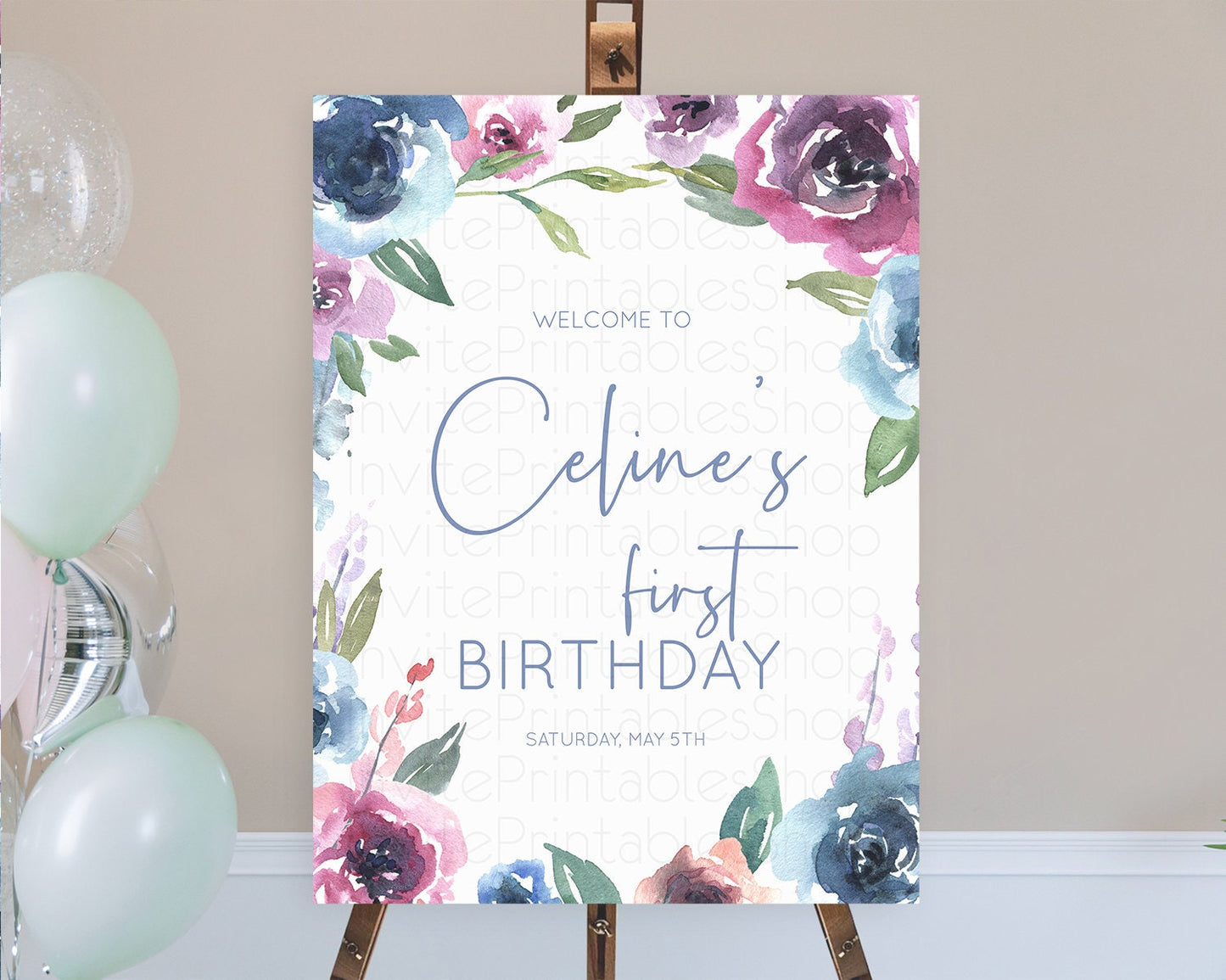 Secret Garden Welcome Sign Wildflower Welcome Board Pastel Flower Garden Welcome Poster Boho Wildflower First Birthday Welcome Sign D10780