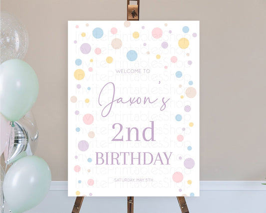 Editable Rainbow Welcome Sign Pastel Welcome Board Pastel Rainbow Confetti W