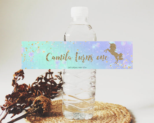 Editable Unicorn Rainbow Water Label Unicorn Unicorn Party Decor Magical uni