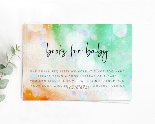 Editable Rainbow Books For Baby Card Pastel Book Insert Colorful Pastel Wate