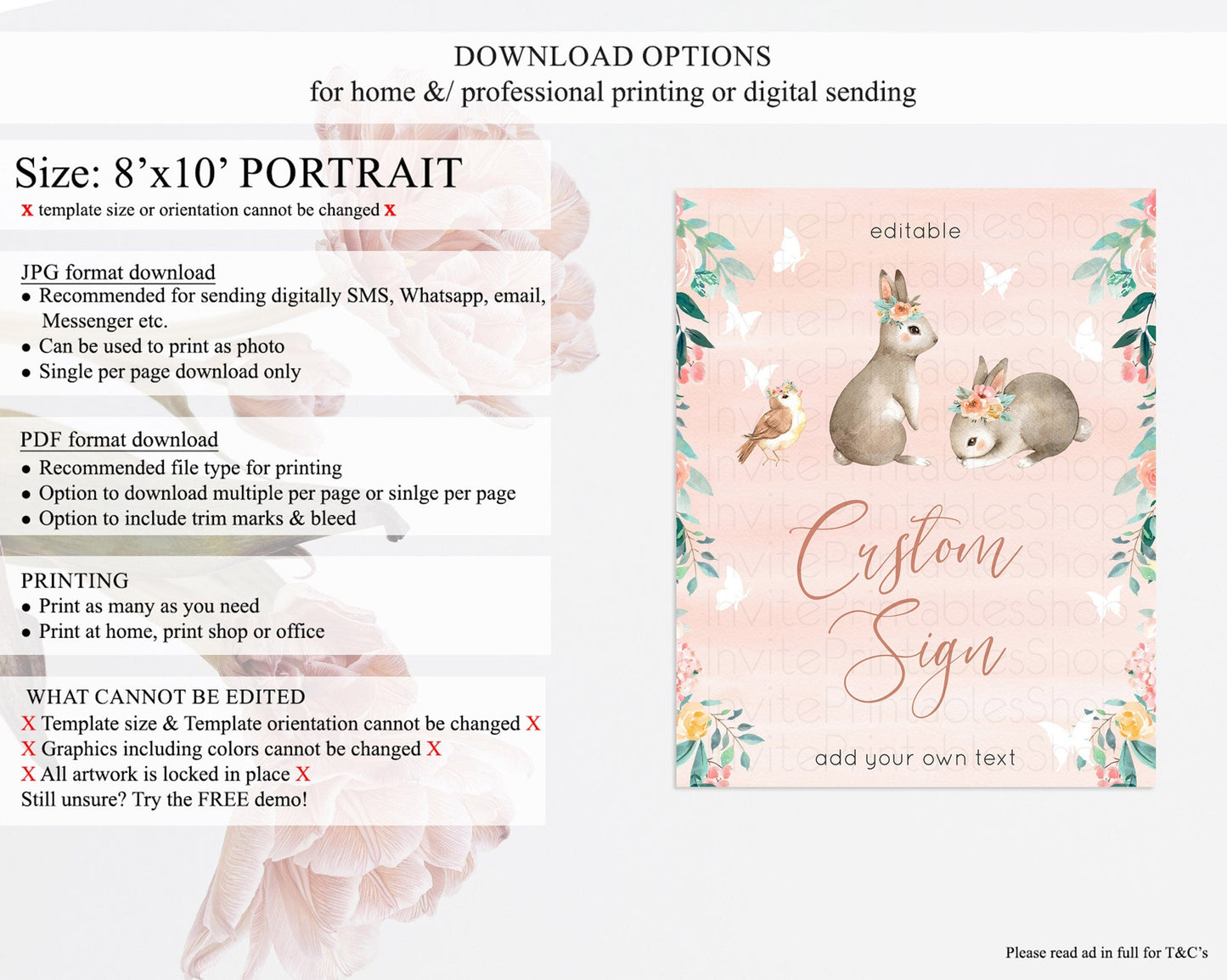 Fawn Deer Sign Pastel Floral Deer Table Sign Decor Enchanted Forest Butterfly Party 1st Birthday Baptism Baby Shower Bridal Shower D10922