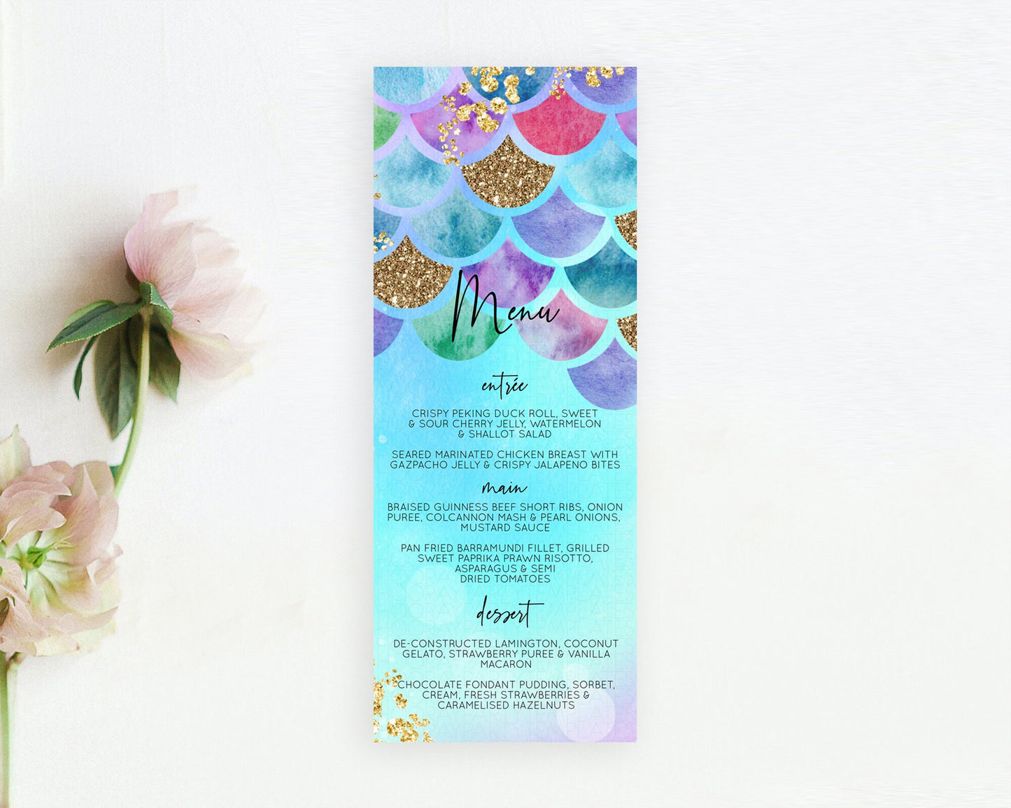 Rainbow Fish Menu Template Rainbow Fish Menu Watercolor Mermaid Décor Rainbow Under Sea Pastel Dinner Dessert Menu Rainbow Food Menu D10581