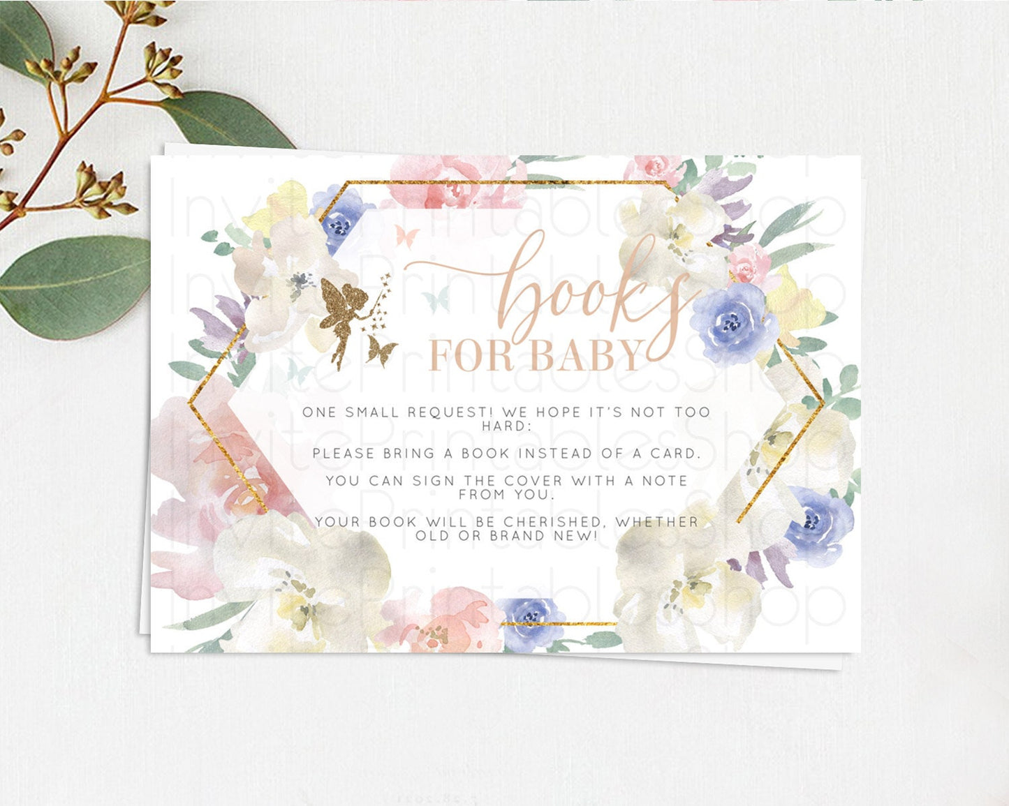 Fairy Books For Baby Card Fairy Book Insert Enchanted Garden Fairy Book Card Pastel Floral Butterfly Cards Secret Garden Book Poem D10829