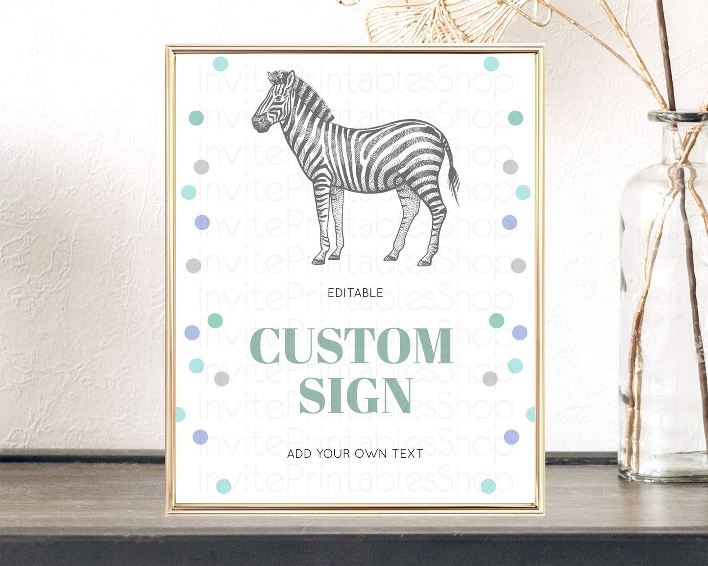 Zebra Sign Zebra Table Sign Decor Zebra Party Sign Template Safari Adventure Zebra Minimal Theme 1st Birthday Baptism Baby Shower D10856