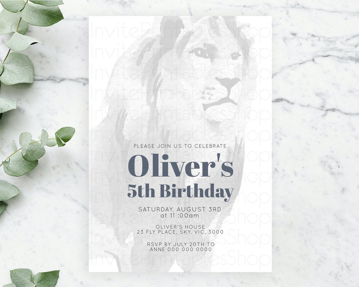 Lion Birthday Invitation Lion Invitation Modern Safari Lion Party 2 Wild 1 Safari Adventure Zoo Birthday Minimalist Lion Invites D10299