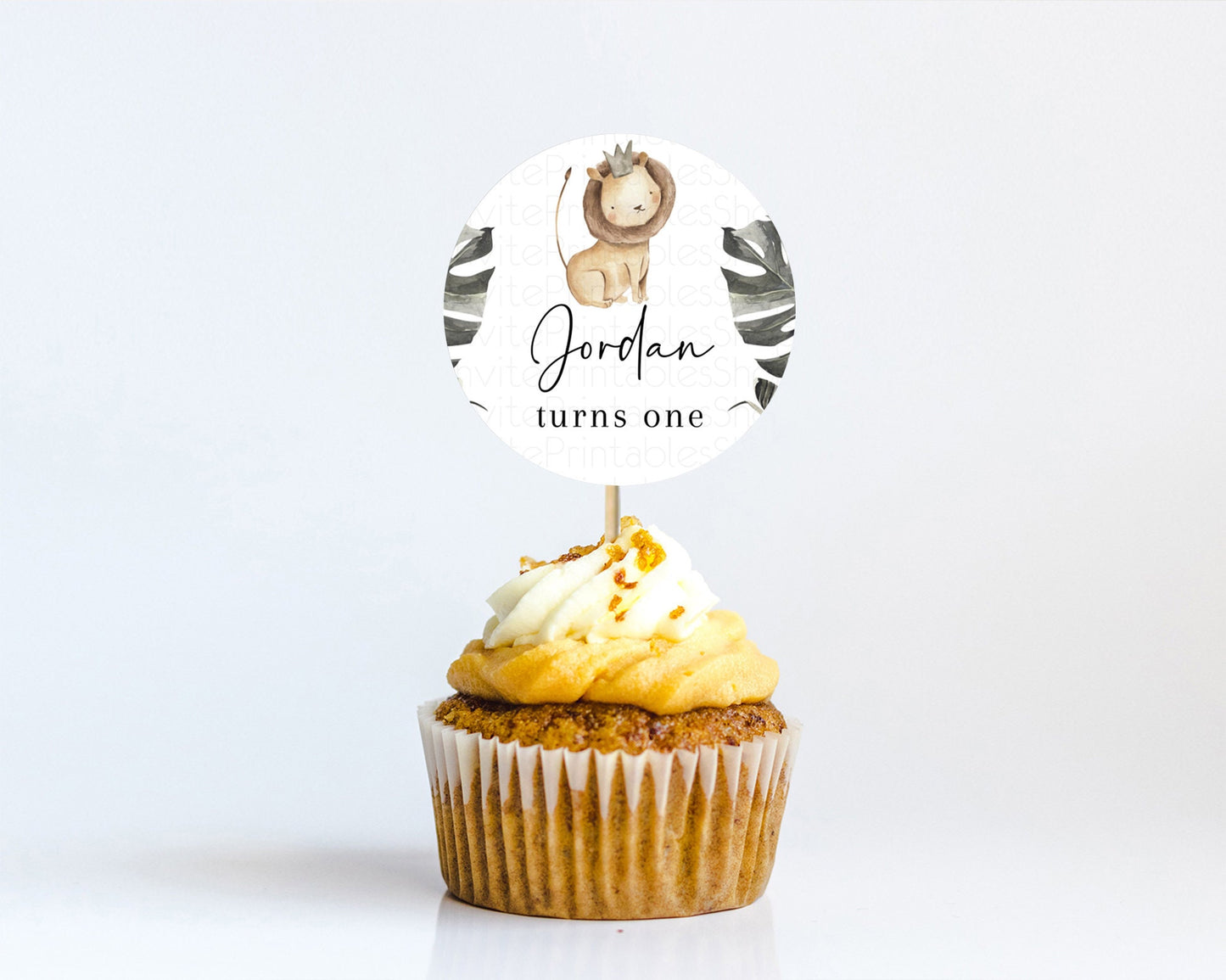 Editable Lion Cupcake Toppers Safari Lion Cupcake Toppers Modern Lion Party