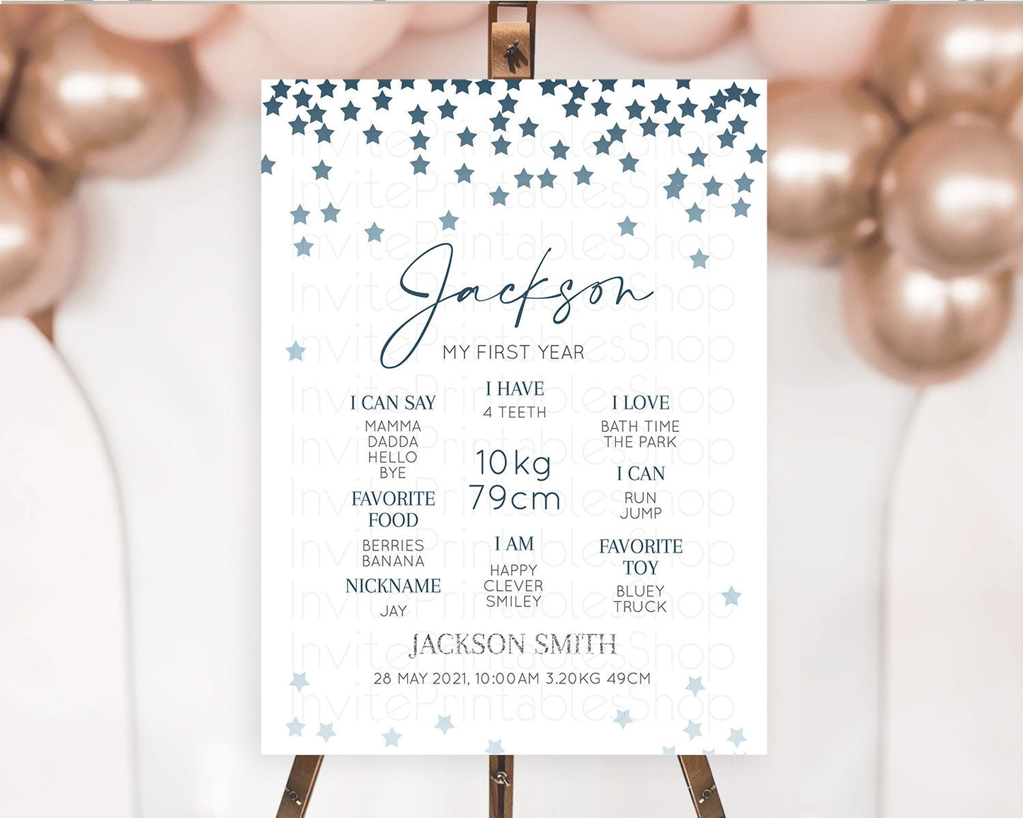 Star First Birthday Milestone Poster Pastel Stars Milestone Shooting Star Rainbow Colorful Confetti Twinkle Little Star 1st Birthday D10308