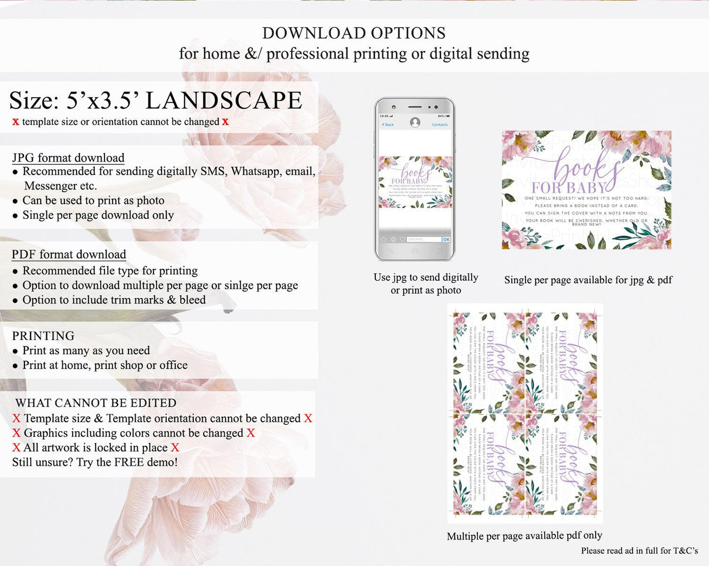 Secret Garden Books For Baby Card Boho Wildflower Book Insert Pastel Flower Garden Baby Shower Card Flower Guests Book Poem Request D10729