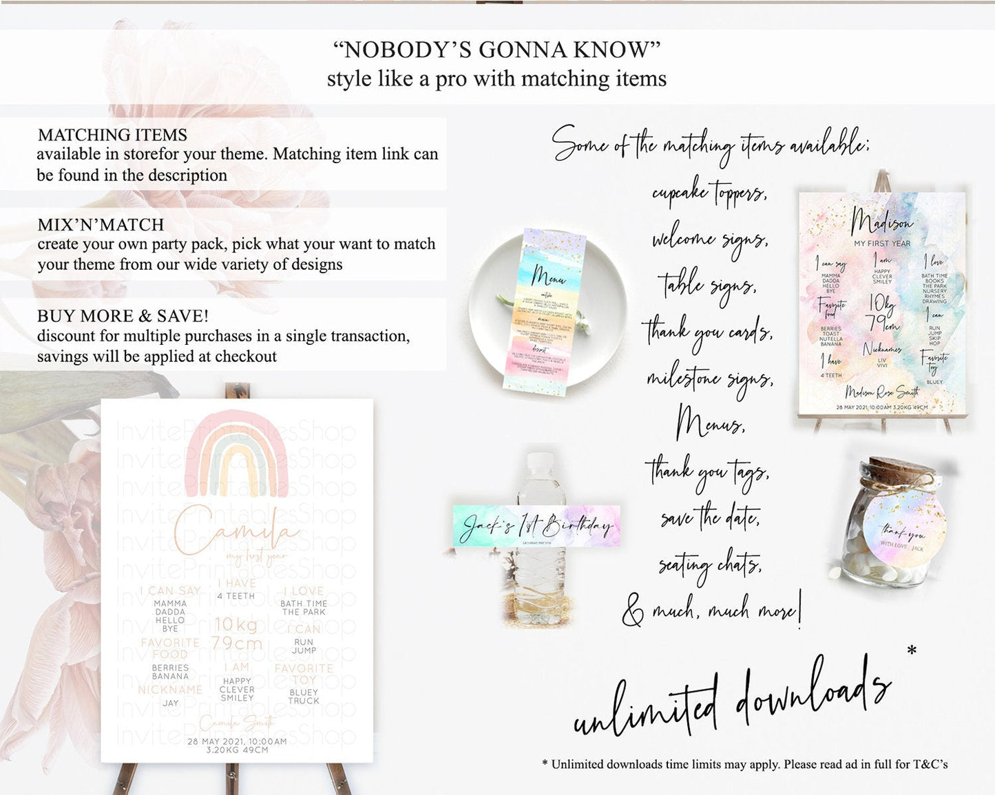 Pastel Rainbow First Birthday Milestone Poster Boho Rainbow Milestone Board Rainbow Milestone Pastel Milestone Rainbow 1st Birthday D10162