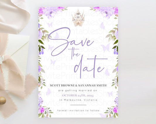 Editable Princess Save The Date Template Secret Garden Enchanted Castle Past