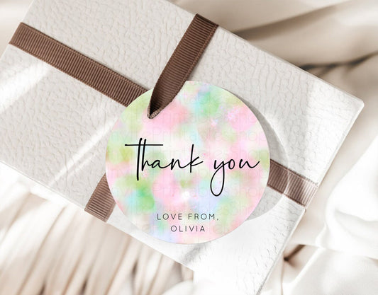 Editable Pastel Thank You Tags Rainbow Thank You Gift Tags Colorful Pastel F
