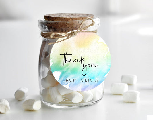 Editable Pastel Thank You Tags Rainbow Thank You Gift Tags Colorful Pastel F