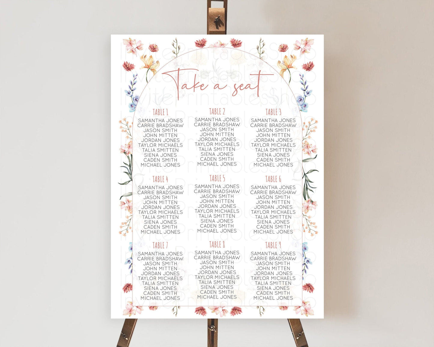 Secret Garden Seating Chart Wildflower Seating Chart Pastel Flowers Seating Chart Enchanted Garden Boho Floral Take A Seat Decor D10682