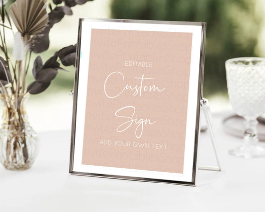 Editable Minimalist Orange Sign Orange Table Sign Decor Simple Modern Orange