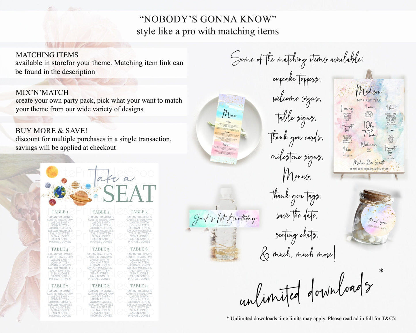 Space Seating Chart Space Seating Decor First Trip Around the Sun Decor Decor Sky Stars Planets Milkyway Solar System Take A Seat D10598