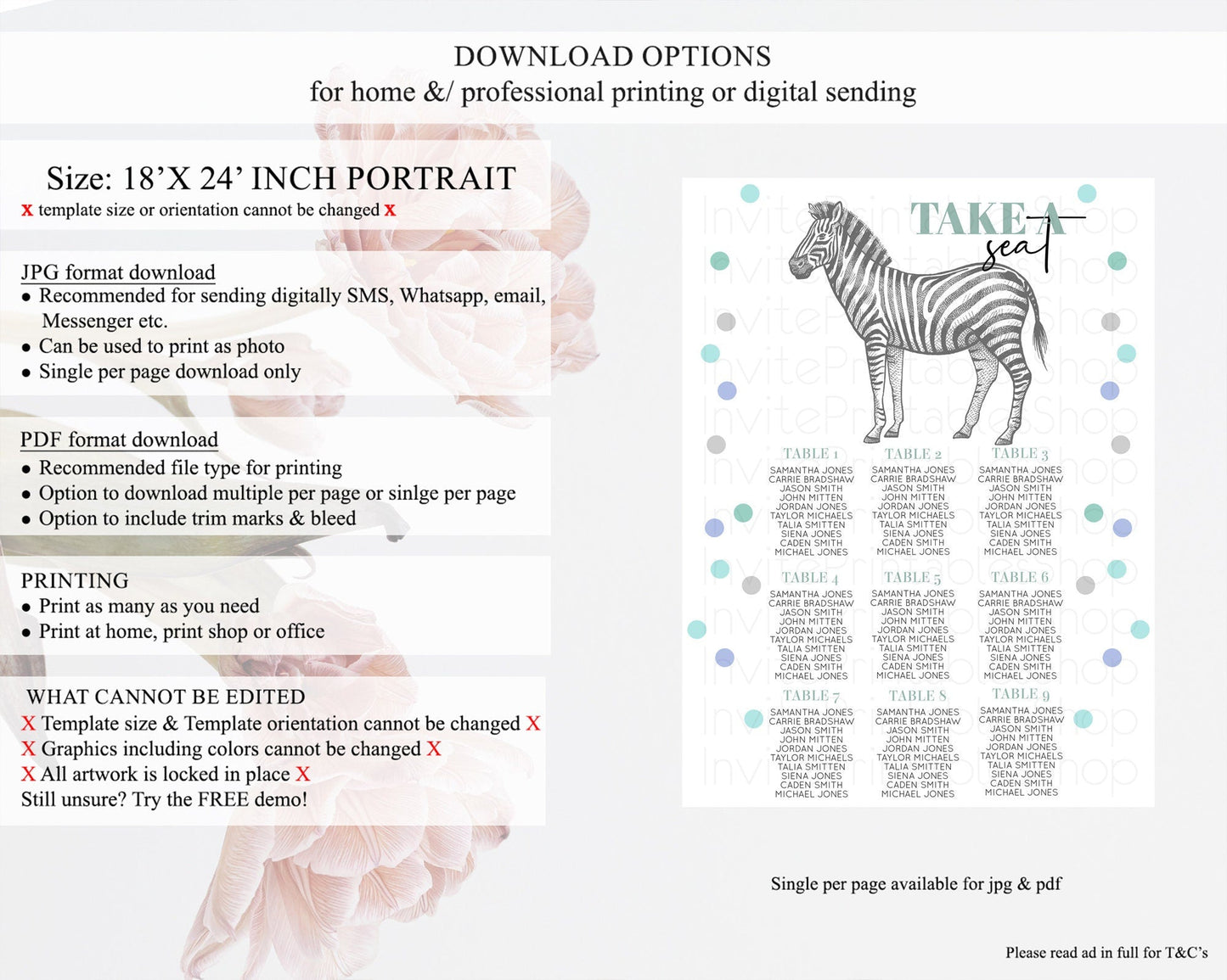 Zebra Seating Chart Zebra Seating Sign Zebra Take A Seating Chart Zebra Safari Adventure Decor Zoo Party Zebra Palm Leaf Decor D10856