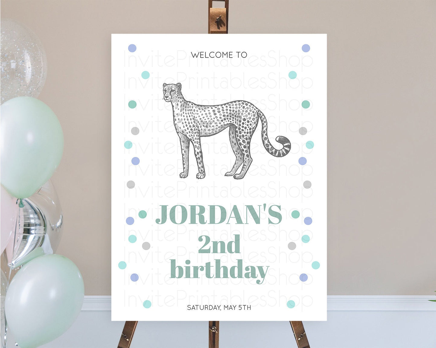Cheetah Welcome Sign Cheetah Welcome Board Cheetah Party Welcome Poster Safari Adventure Decor Cheetah First Birthday Welcome Sign D10857