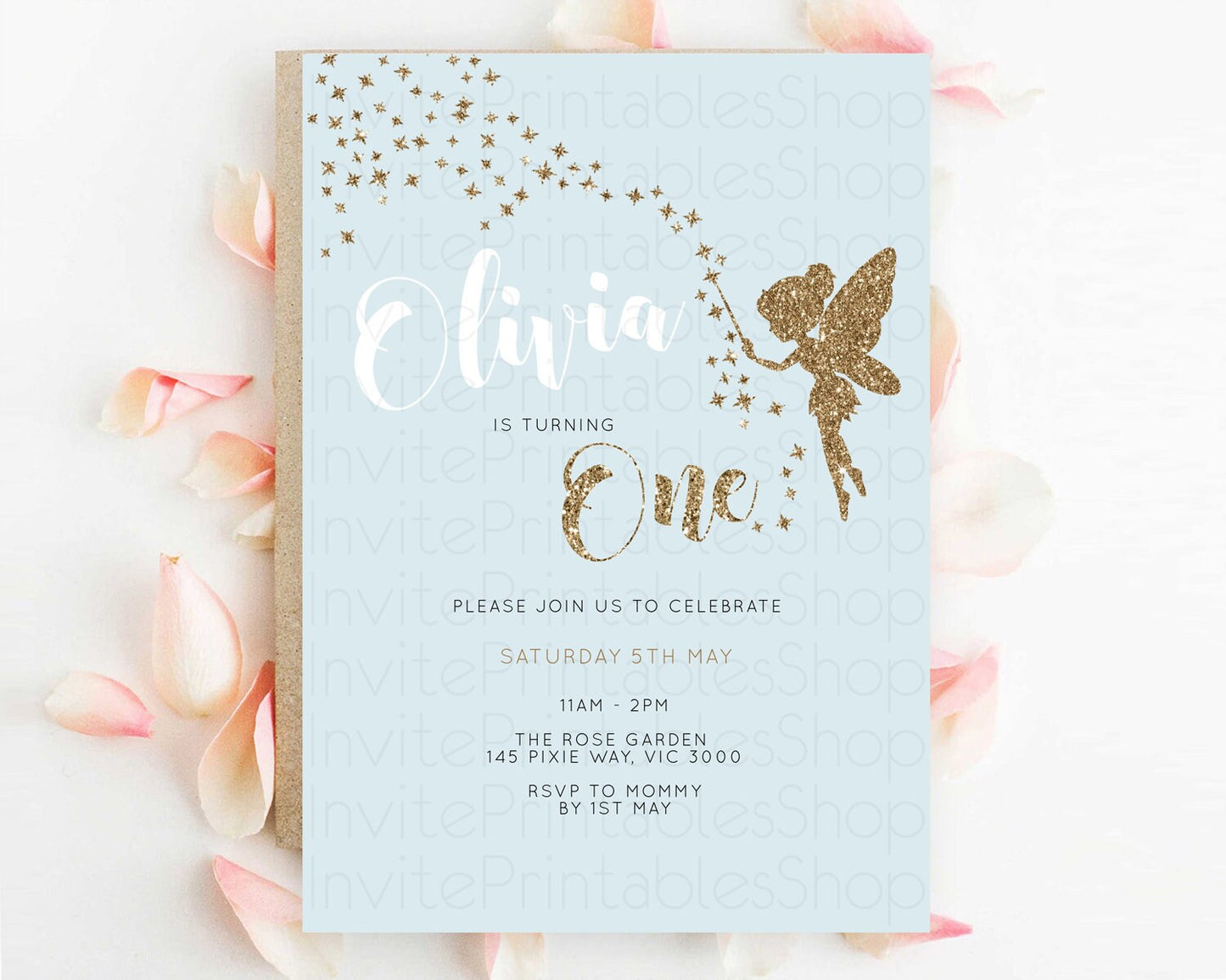 Fairy Birthday Invitation Fairy Invites Fairy Tea Party Fairy Garden Birthday Secret Garden Enchanted Garden Pastel Floral Butterfly D10907