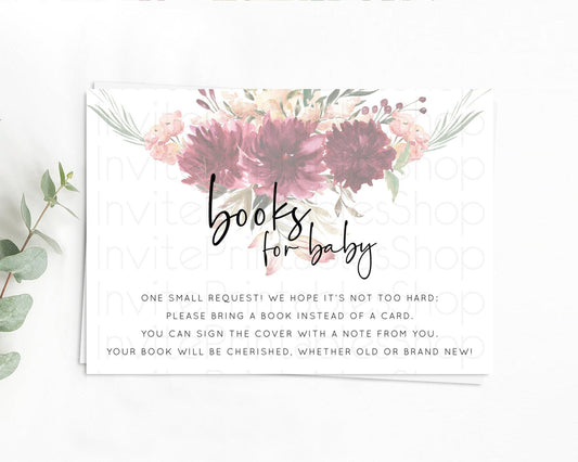 Editable Secret Garden Books For Baby Card Boho Wildflower Book Insert Paste