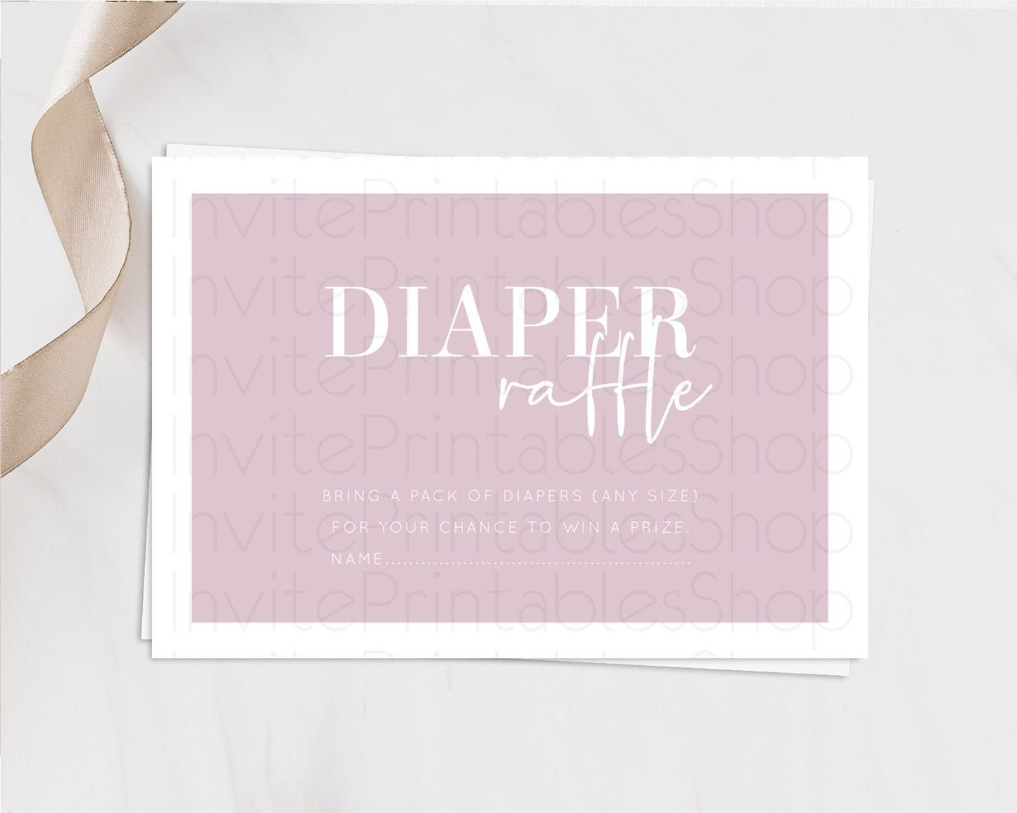 Pink Diaper Raffle Card Plain Pink Diaper Raffle Insert Minimalist Pastel Pink Diaper Ticket Pink Simple Baby Shower Raffle Game D10940