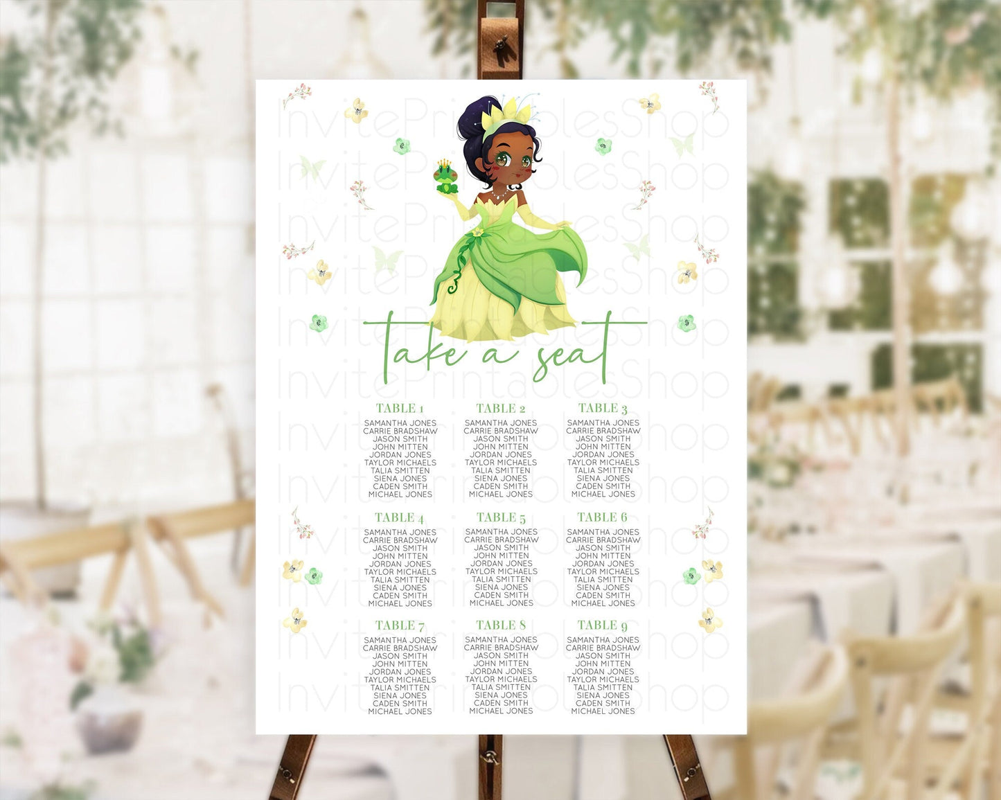Princess Seating Chart Castle Seating Chart Royal Princess Decor Fairy Tale Enchanted Castle Pastel Floral Garden Table Number Sign D10348