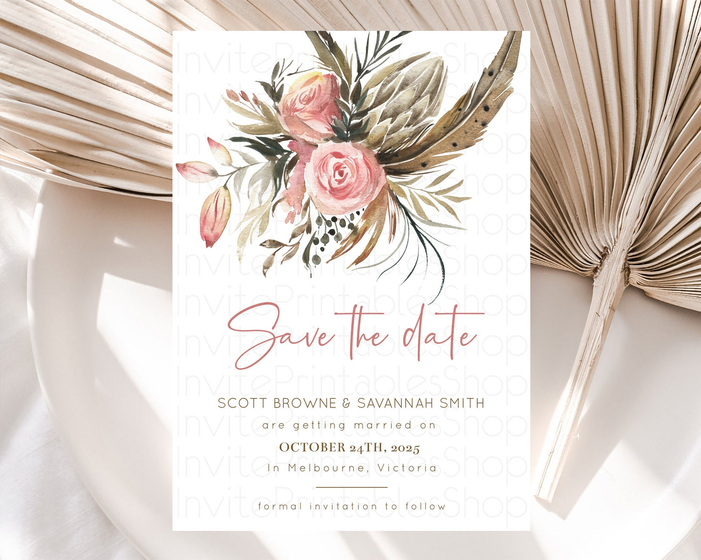 Wildflower Save The Date Template Secret Garden Save The Date Pastel Floral Garden Party Boho Flowers Birthday Baby Shower Wedding D10686