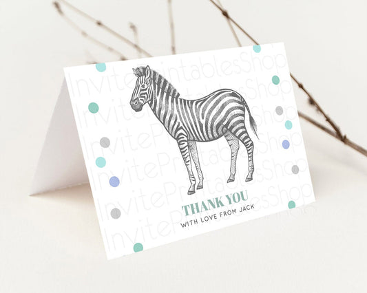 Zebra Thank You Zebra Thank You Card Zebra Birthday Thank You Cards Safari Dried Palm Fern Zebra Teacher Thank You Card Template D10856