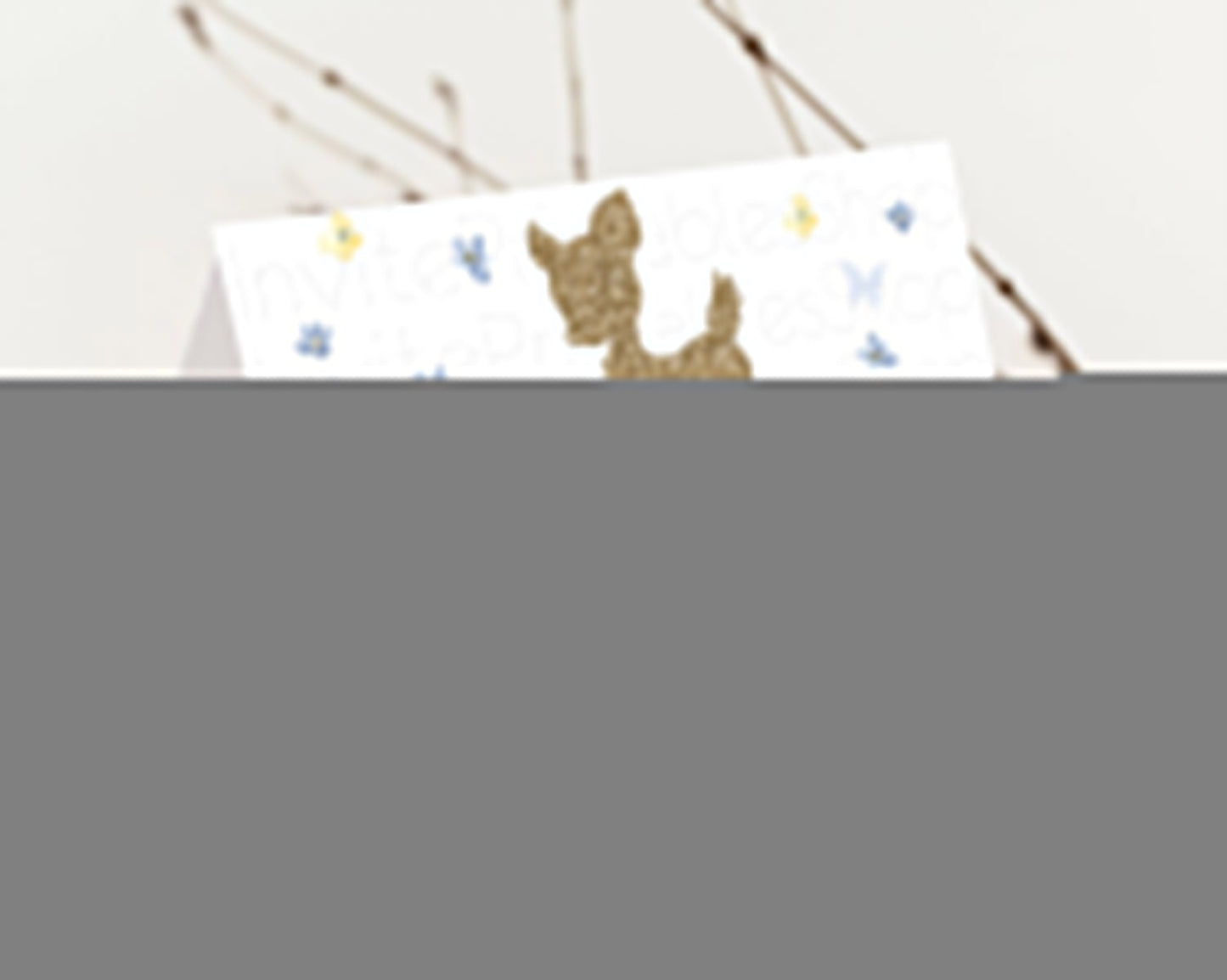 Fawn Thank You Deer Thank You Card Pastel Floral Deer Birthday Thank You Card Enchanted Forest Butterfly Deer Teacher Thank You Card D10864