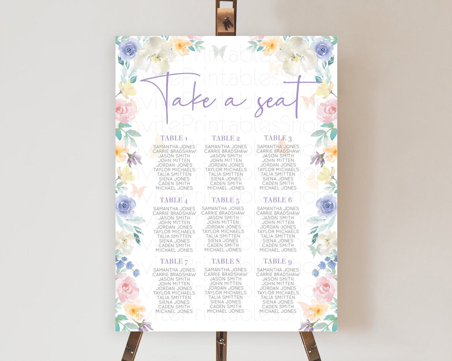 Secret Garden Seating Chart Wildflower Seating Chart Pastel Flowers Seating Chart Enchanted Garden Boho Floral Take A Seat Decor D10710
