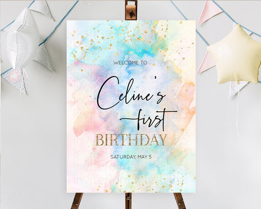 Editable Pastel Welcome Sign Pastel Rainbow Welcome Sign Colorful Rainbow Co