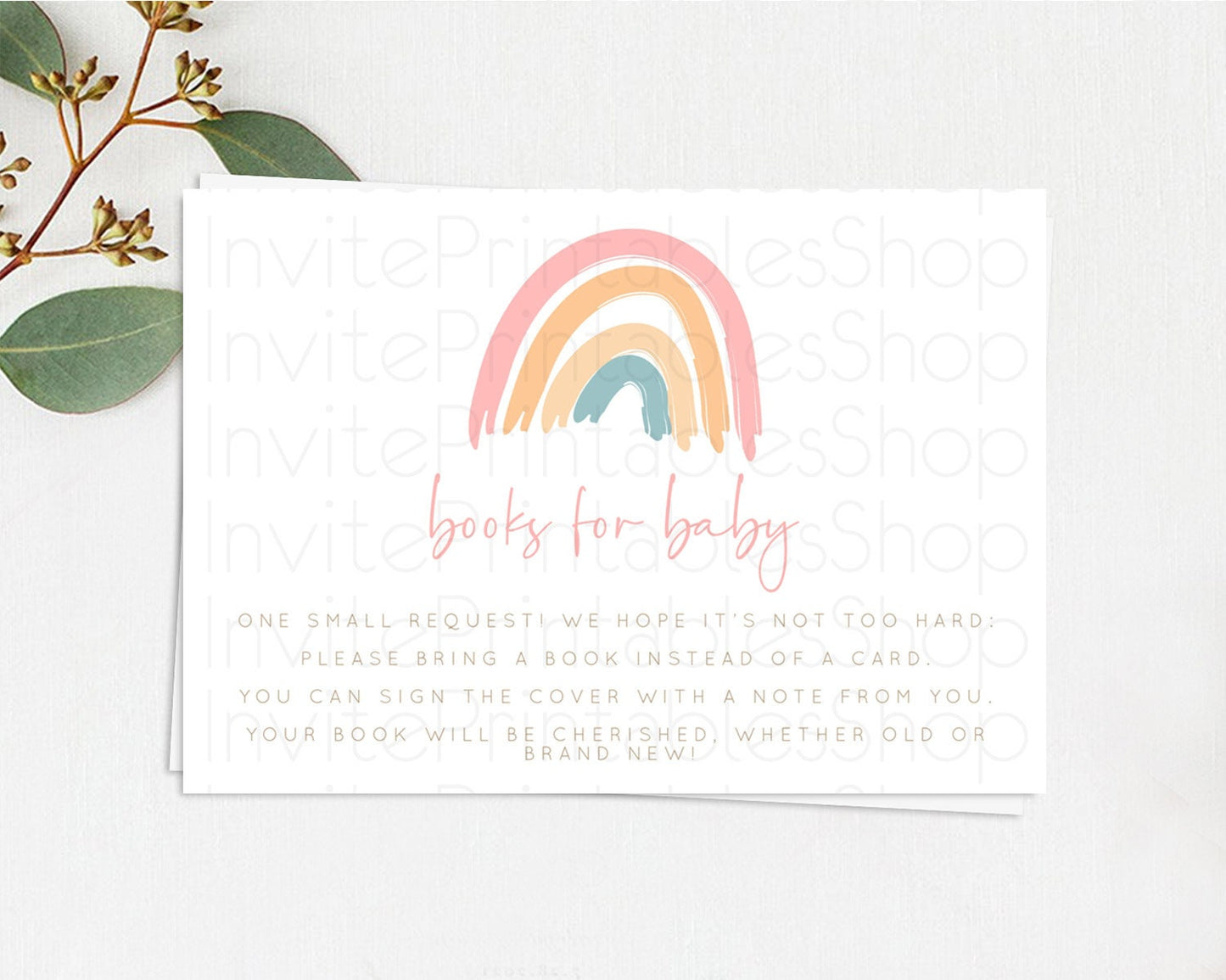 Pastel Rainbow Books For Baby Card Boho Rainbow Book Insert Boho Rainbow Book Card Pastel Watercolor Baby Shower Book Poem Request D10350
