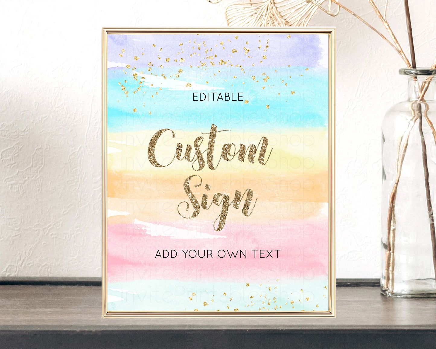 Pastel Rainbow Sign Cards Gifts Sign Table Signs Diaper Sign Books Sign Food Sign Custom Sign Glitter Wedding Birthday Baby Shower 8x10 525