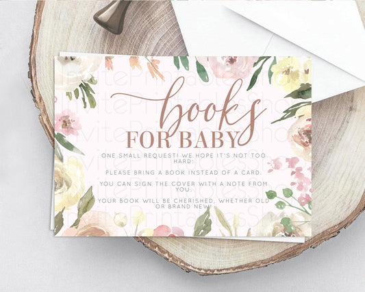 Editable Secret Garden Books For Baby Card Boho Wildflower Book Insert Paste