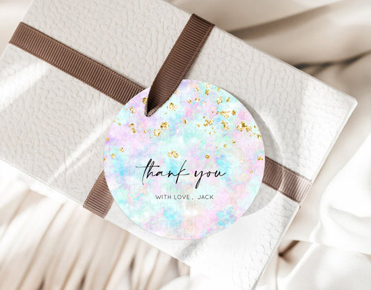 Editable Pastel Thank You Tags Rainbow Thank You Gift Tags Colorful Pastel F