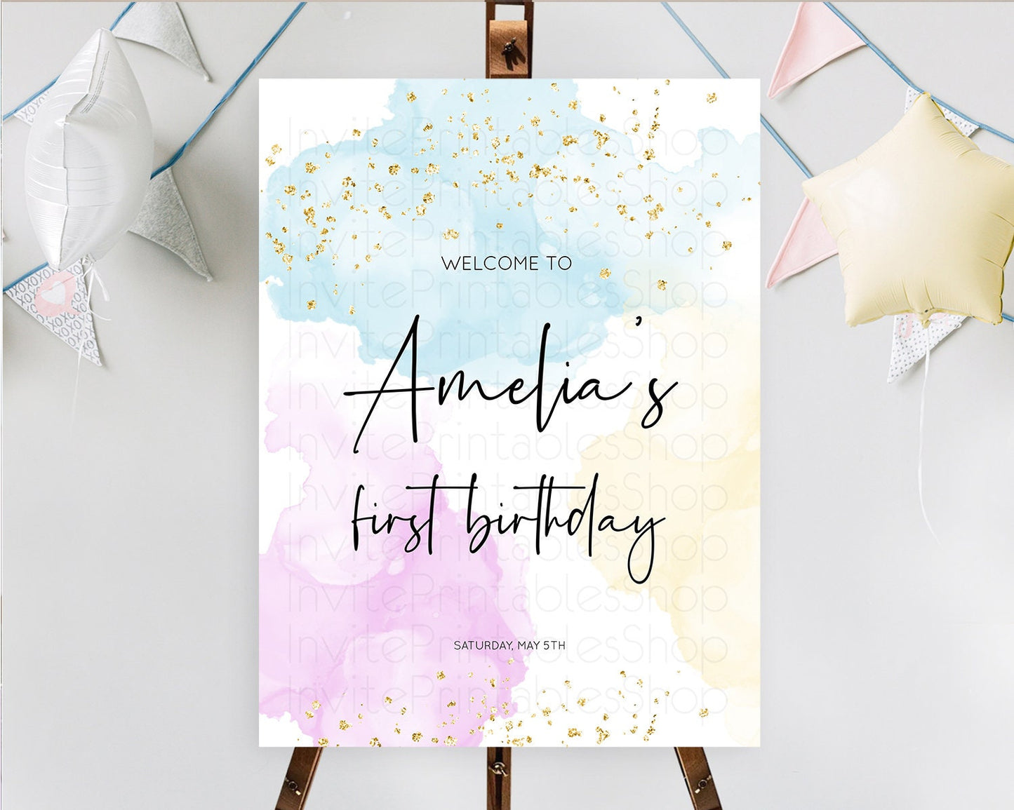 Editable Pastel Welcome Sign Pastel Rainbow Welcome Sign Colorful Rainbow Co