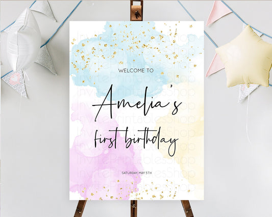 Editable Pastel Welcome Sign Pastel Rainbow Welcome Sign Colorful Rainbow Co