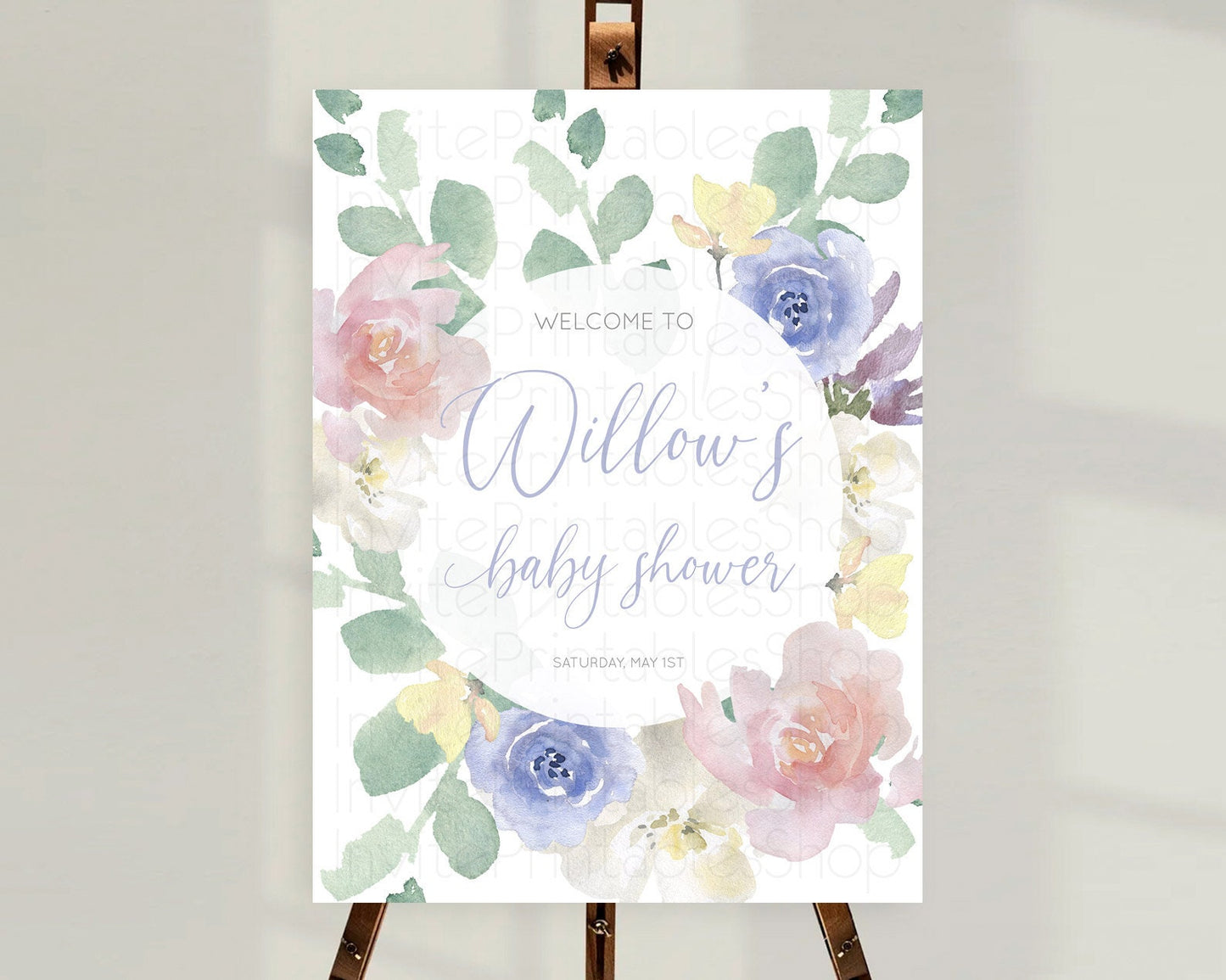 Secret Garden Baby Shower Welcome Sign Wildflower Welcome Board Pastel Flower Garden Welcome Poster Boho Wildflower Welcome Sign D10860