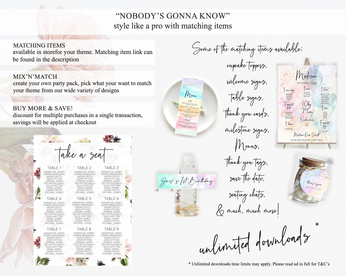 Secret Garden Seating Chart Wildflower Seating Chart Pastel Flowers Seating Chart Enchanted Garden Boho Floral Take A Seat Decor D10538