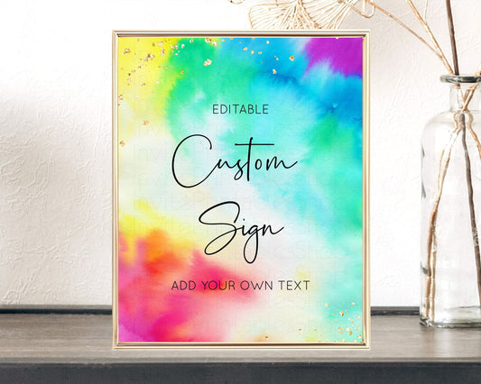 Pastel Rainbow Sign Cards Gifts Sign Table Signs Diaper Sign Books Sign Food Sign Custom Sign Glitter Wedding Birthday Baby Shower 8x10 511
