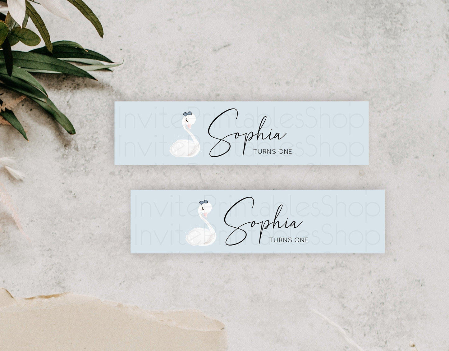 Swan Water Label Template Swan Princess Ballet Party Decor Enchanted Secret Garden Pastel Floral Birthday Baptism Baby Shower D10760