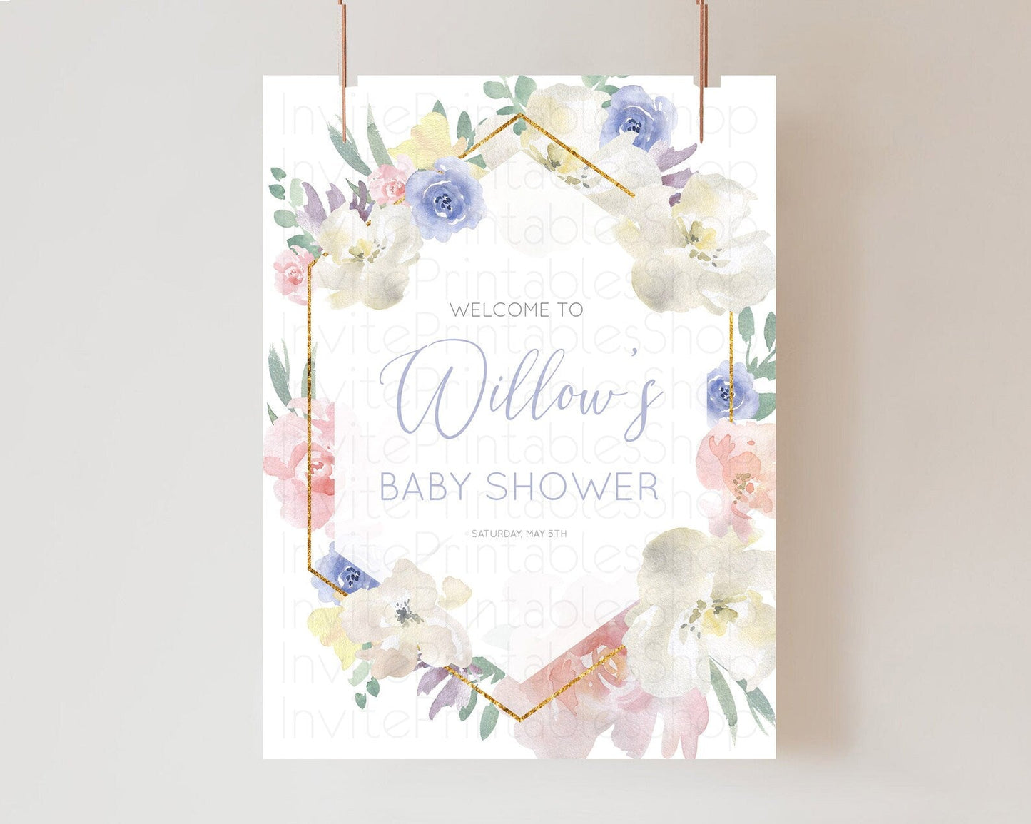 Secret Garden Baby Shower Welcome Sign Wildflower Welcome Board Pastel Flower Garden Welcome Poster Boho Wildflower Welcome Sign D10254
