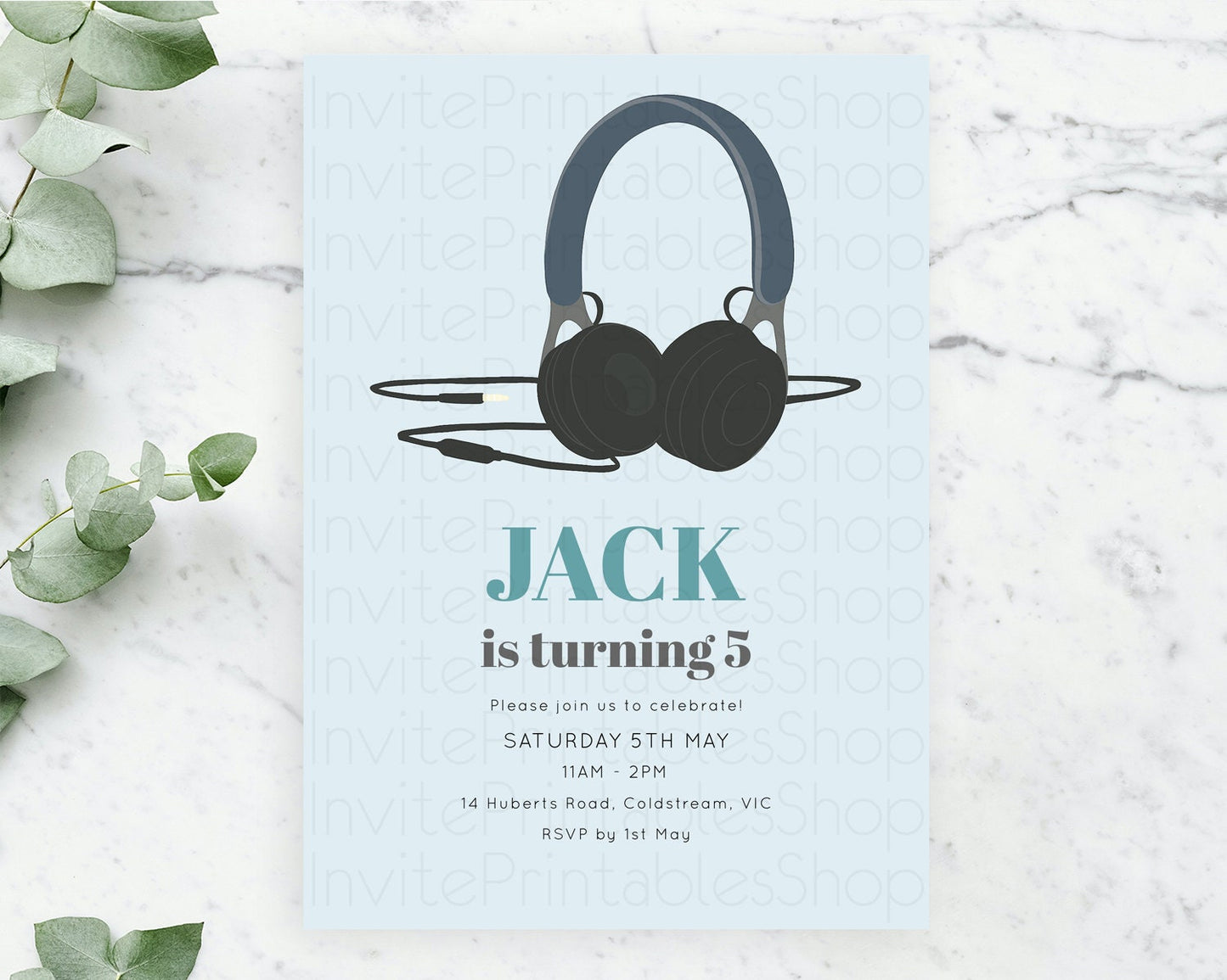 DJ Birthday Invitation DJ Headphones Birthday Invitation Zoom Party Invitation Techno House Dance Music Club Disco Electro Party D10866