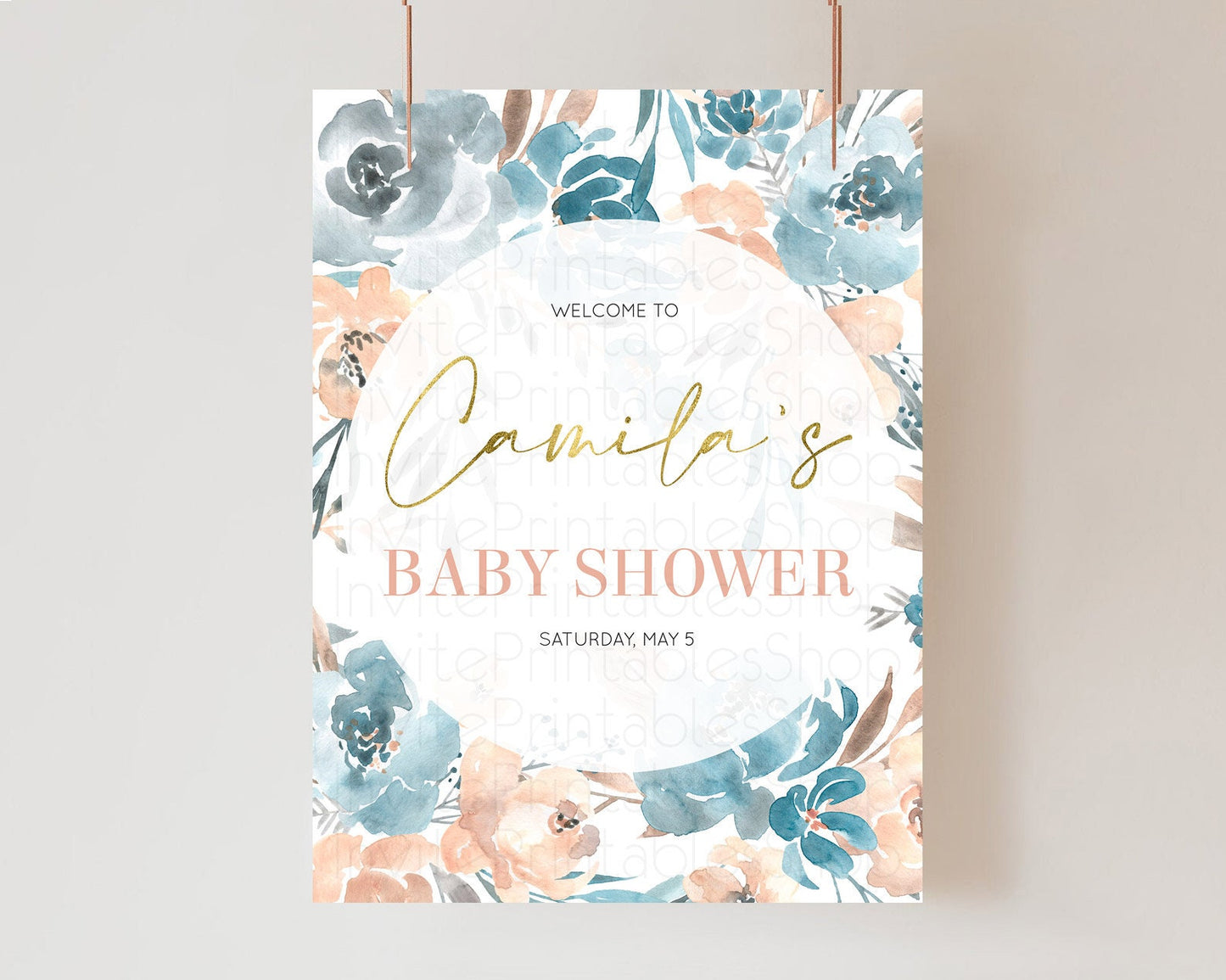 Editable Secret Garden Baby Shower Welcome Sign Wildflower Welcome Board Pas