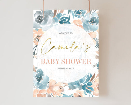 Editable Secret Garden Baby Shower Welcome Sign Wildflower Welcome Board Pas