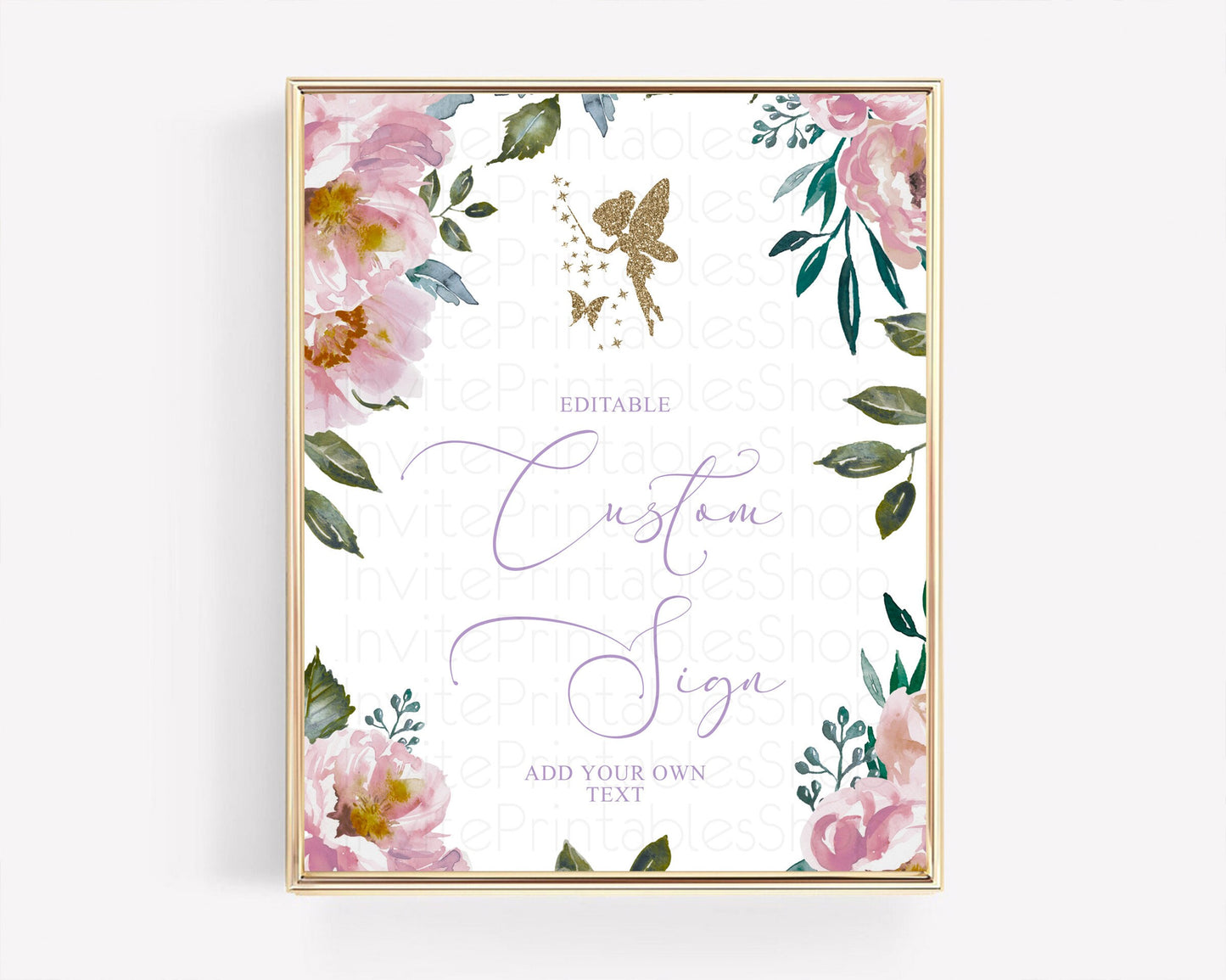 Fairy Sign Enchanted Garden Table Sign Décor Pastel Floral Butterfly Party Secret Garden Birthday Baptism Baby Shower Bridal Shower D10727