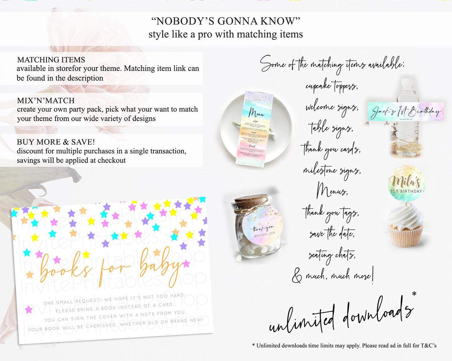 Pastel Star Books For Baby Card Shooting Star Book Insert Twinkle Little Star Book Card Rainbow Confetti Guests Book Poem Request D10397
