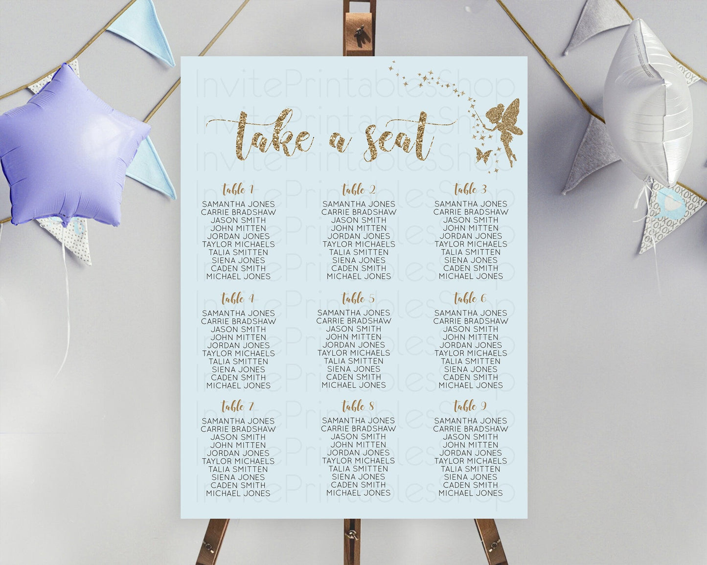 Fairy Seating Chart Pastel Fairy Seating Chart Fairy Tea Party Fairy Garden Seating Sign Enchanted Garden Floral Butterfly Decor D10907