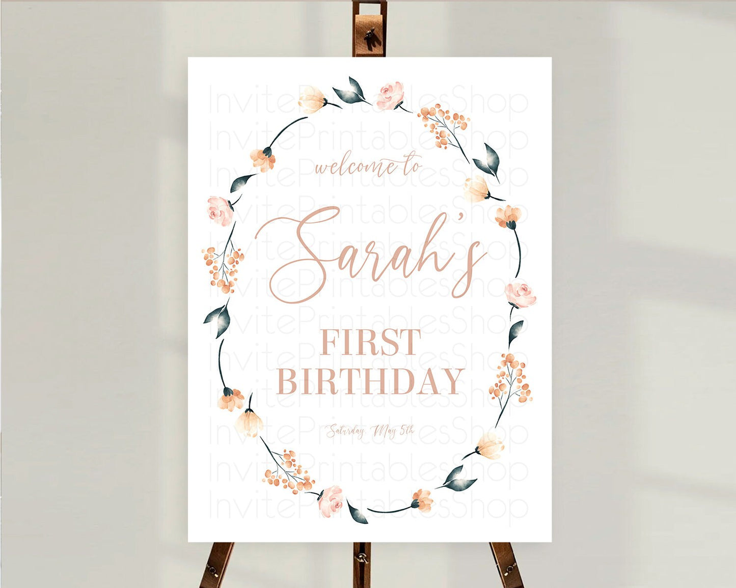 Secret Garden Welcome Sign Wildflower Welcome Board Pastel Flower Garden Welcome Poster Boho Wildflower First Birthday Welcome Sign D10240